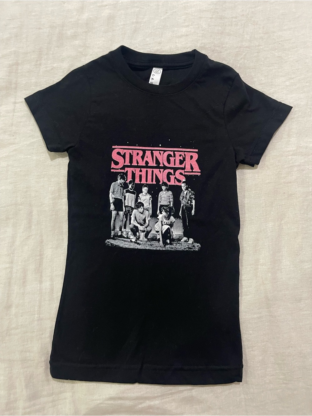 Stranger Things Black Graphic Kids Tee - Official-Style